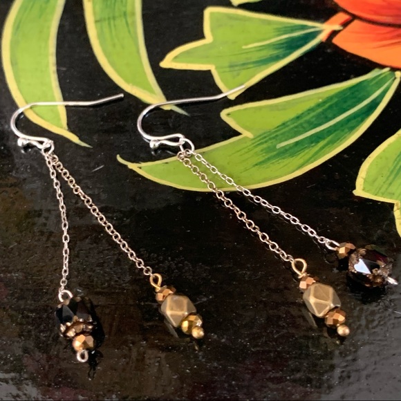 Lovely Star Vtg Cathedral Drop Earrings - Picture 4 of 11